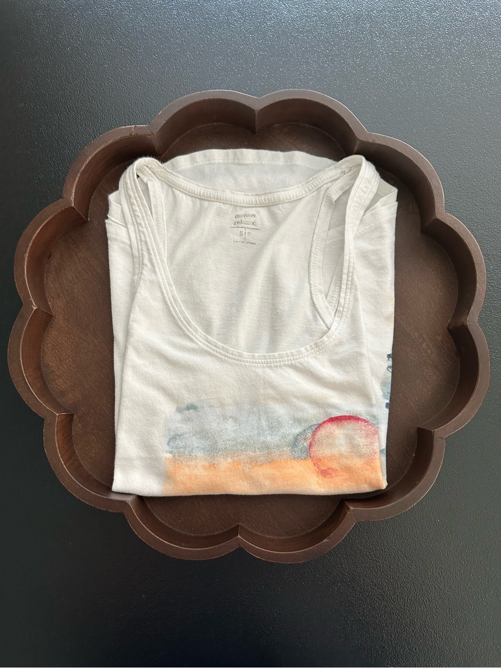 Women’s Old Navy ~ White Graphic Racerback Tank Size S